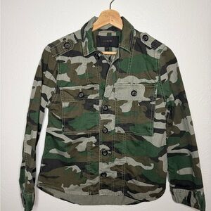 J.Crew Camo Utility Jacket - Green Camouflage 100% cotton